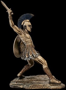 Håndmalet Hektor-skulptur i antik stil til stuen eller kontoret